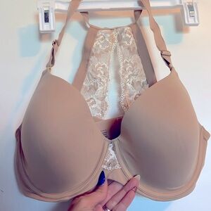 Elegant Lace-Back Tan Bra